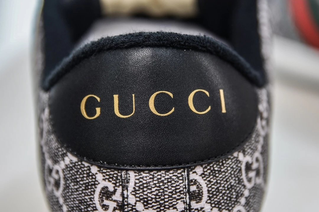 Gucci Ace GG Print Sneakers Black White Green Red - 11