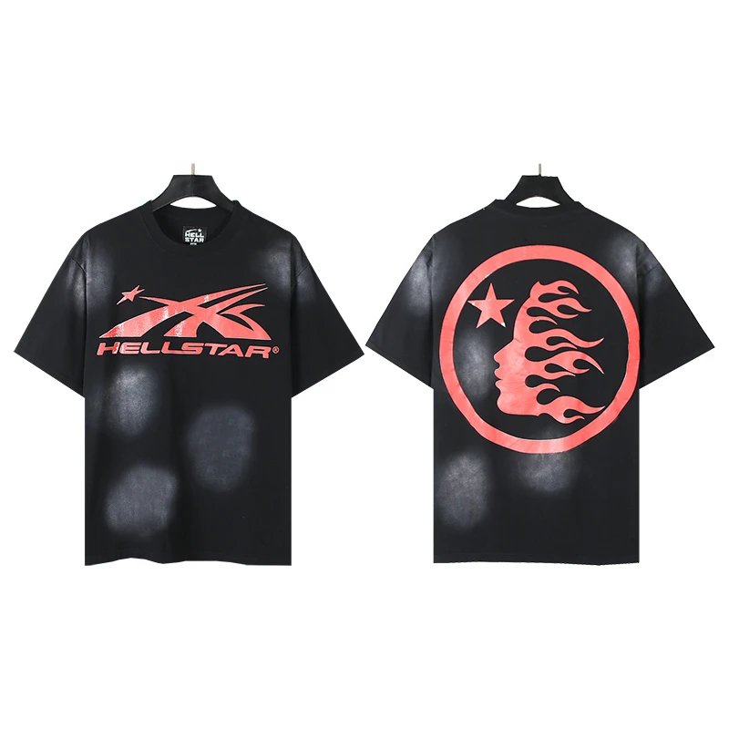Black Hellstar T-Shirt with Red Graphic