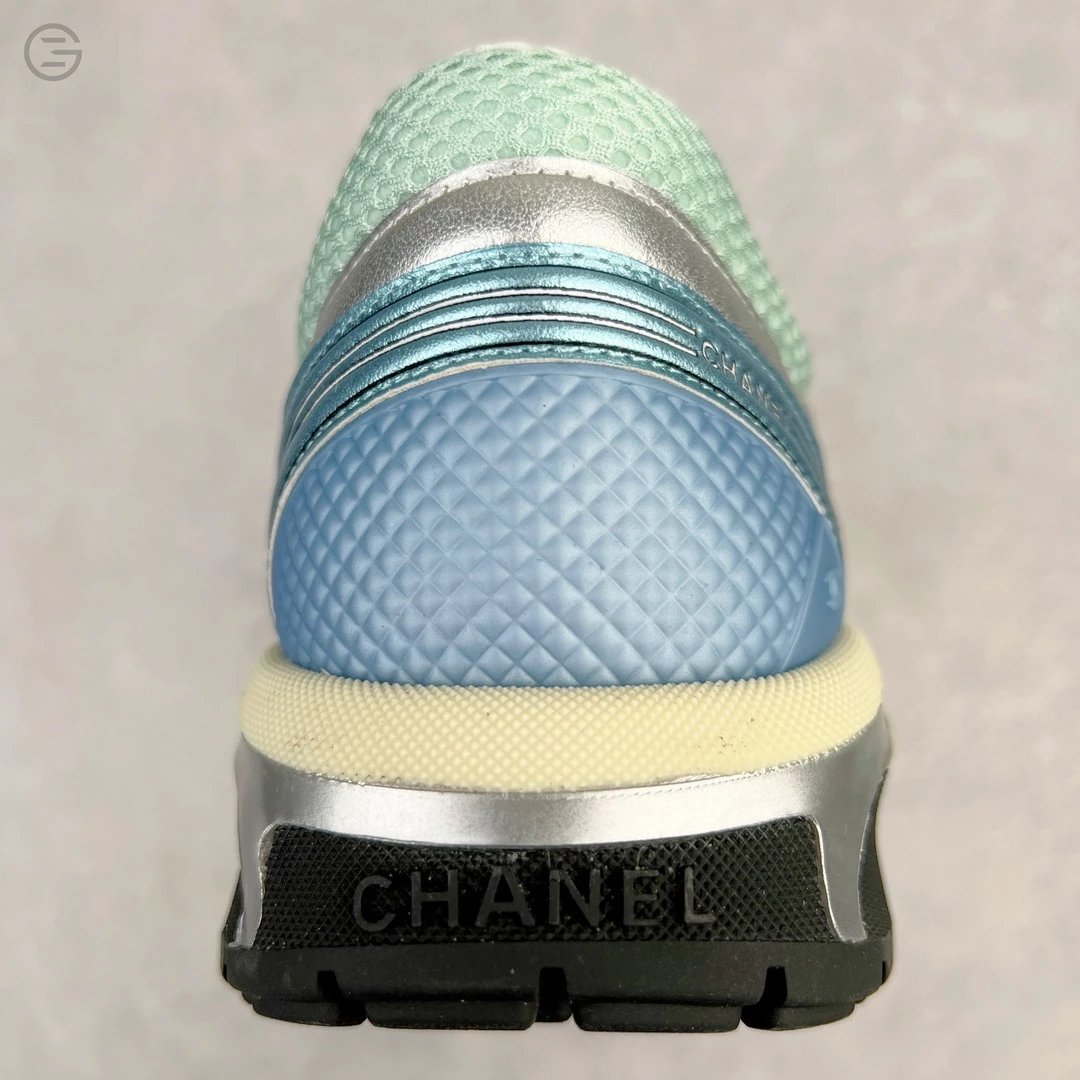 Chanel Runway Sneakers Orange and Brown Mesh Leather Chunky Sneakers - 36