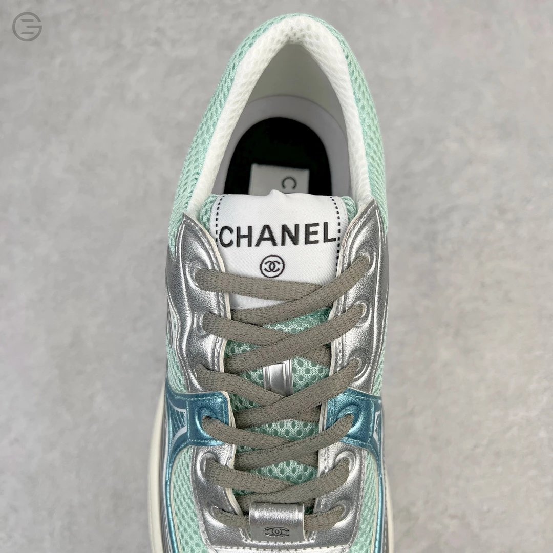 Chanel Runway Sneakers Orange and Brown Mesh Leather Chunky Sneakers - 33