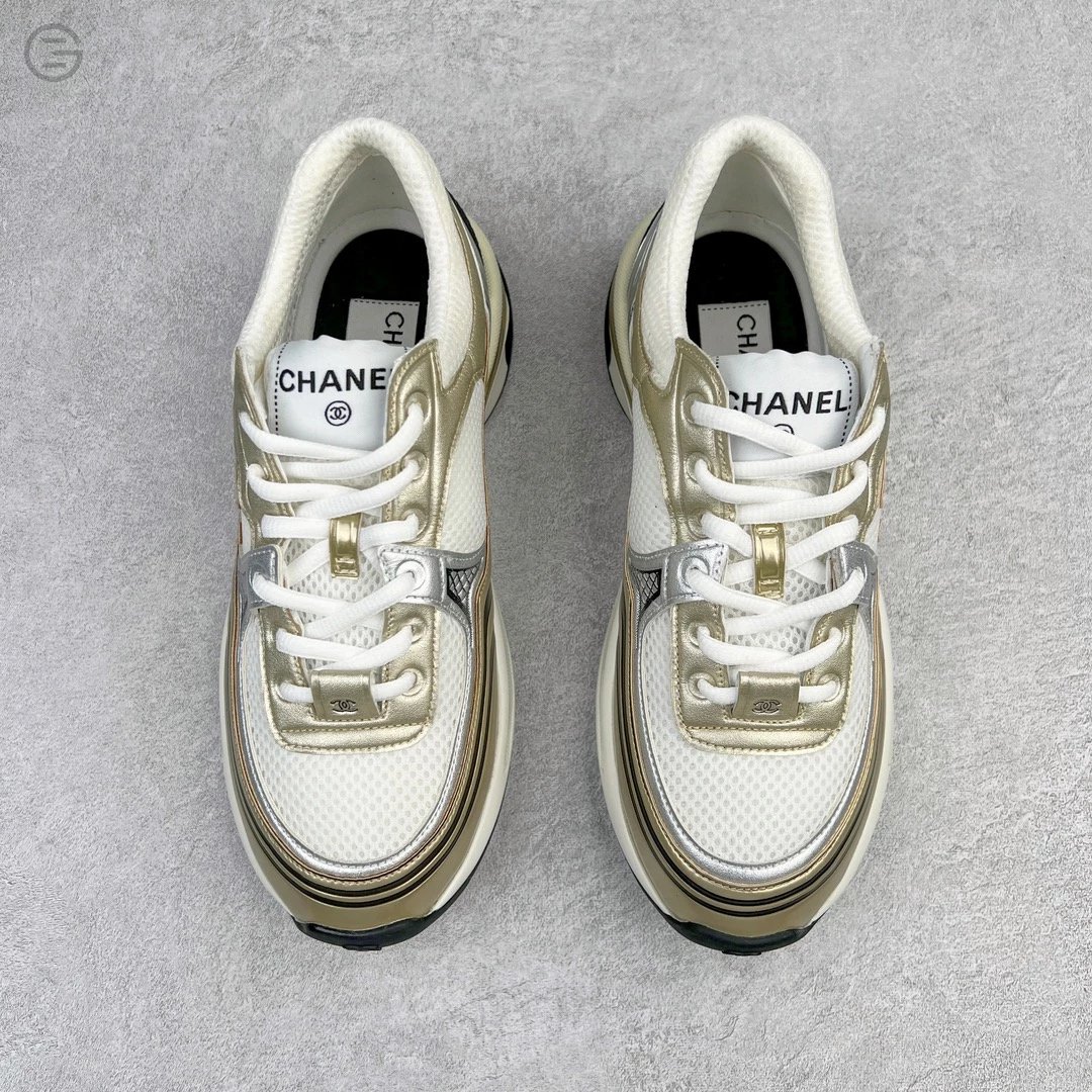 Chanel Runway Sneakers Orange and Brown Mesh Leather Chunky Sneakers - 21