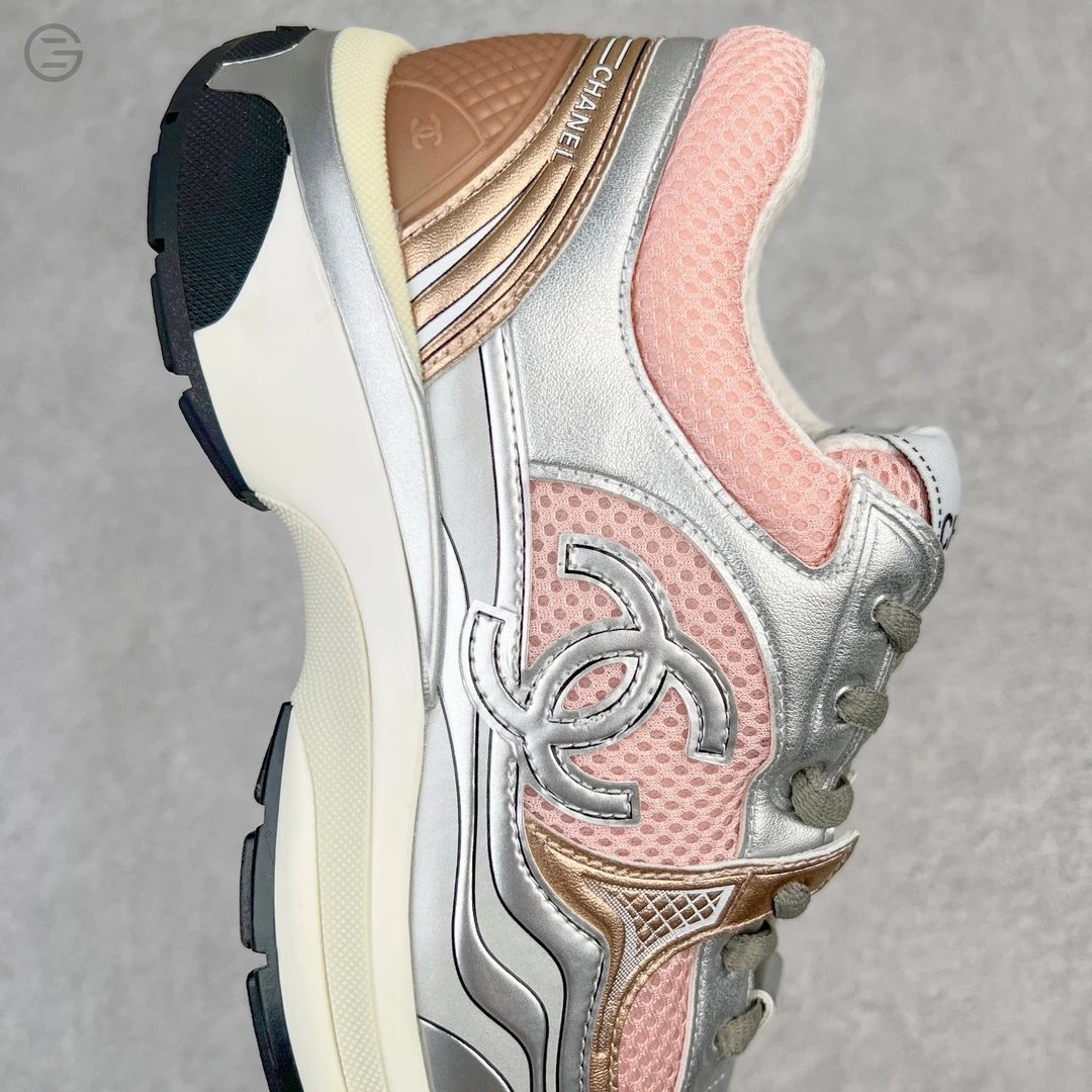 Chanel Runway Sneakers Orange and Brown Mesh Leather Chunky Sneakers - 16
