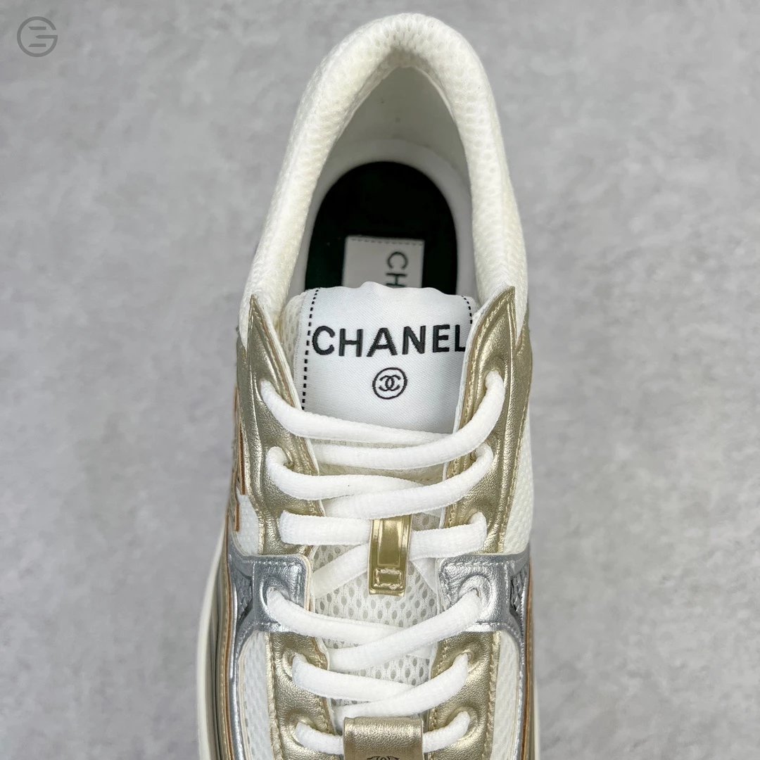 Chanel Runway Sneakers Orange and Brown Mesh Leather Chunky Sneakers - 24