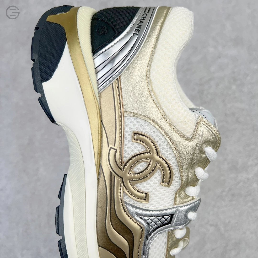 Chanel Runway Sneakers Orange and Brown Mesh Leather Chunky Sneakers - 25