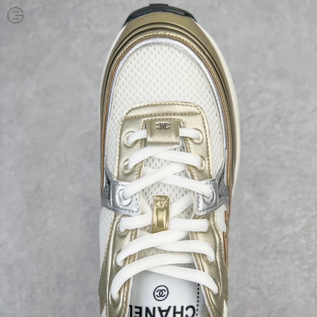 Chanel Runway Sneakers Orange and Brown Mesh Leather Chunky Sneakers - 23