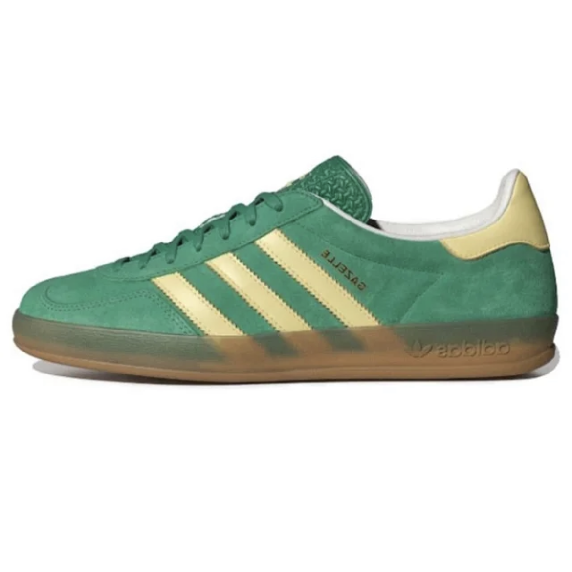 Adidas Originals Gazelle Indoor — Suede green light yellow raw rubber bott colorway — USFans Spreadsheet photo