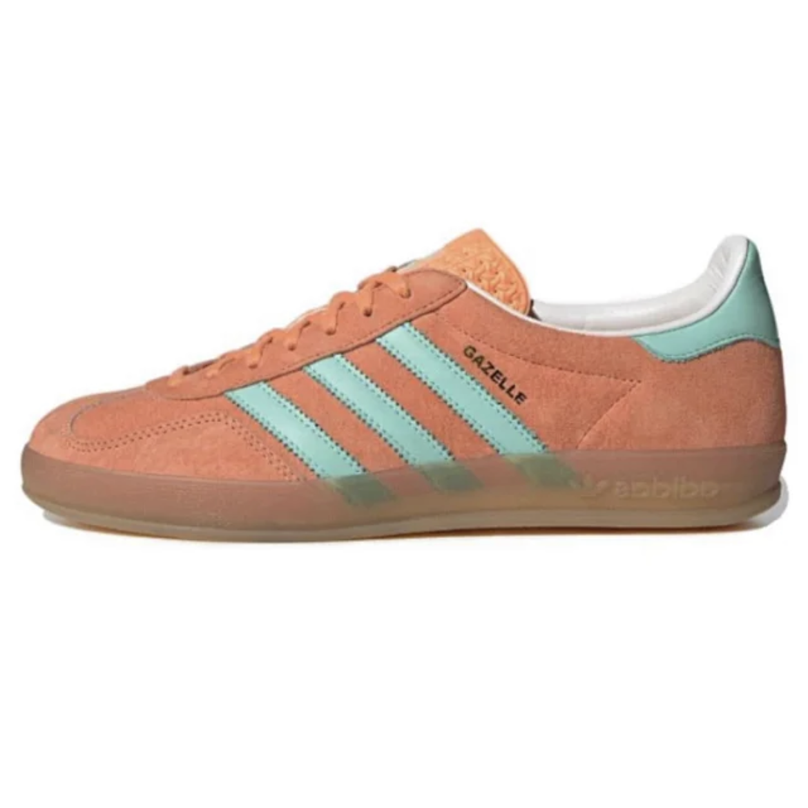 Adidas Originals Gazelle Indoor — Suede orange light blue raw rubber botto colorway — USFans Spreadsheet photo