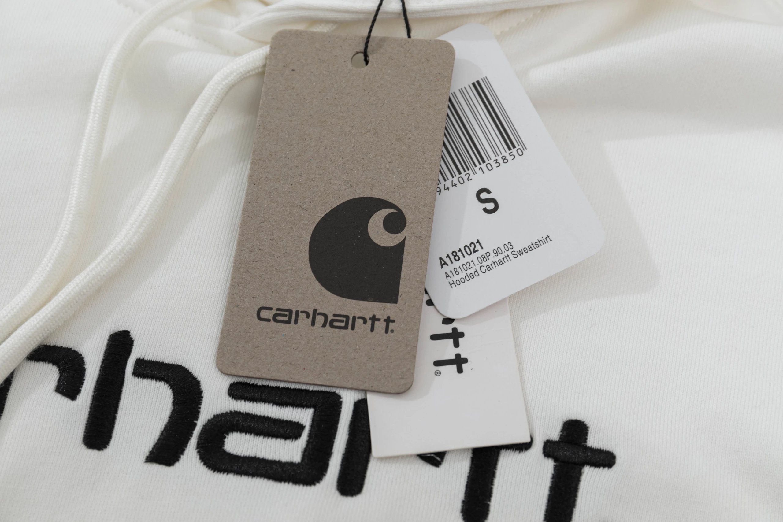 Carhartt Script Logo Hoodie White - 16