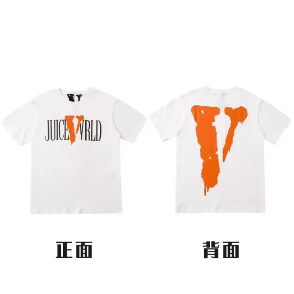 Cactus Jack Juice WRLD x VLONE Orange Drip Logo T-Shirt White T-Shirts - 1