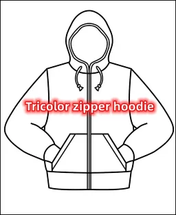 thumbnail for GGBrother Tricolor zipper Hoodiesmall badge 小标拉链卫衣