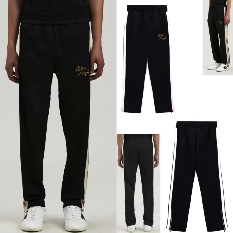 Palm Angels Track Pants Script Logo Side Stripe Black
