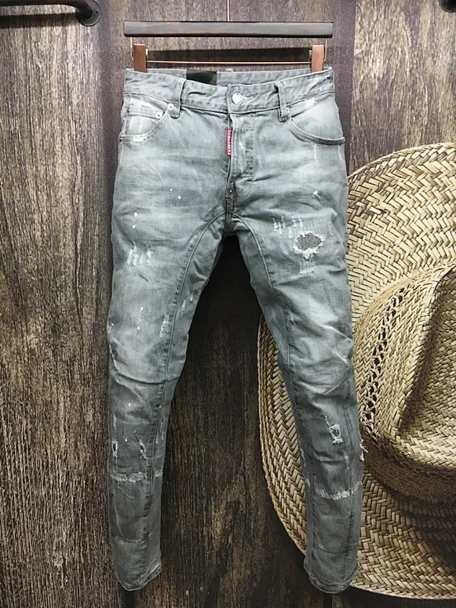 Dsquared2 Jeans Distressed paint-splatter slim-fit product detail image 12