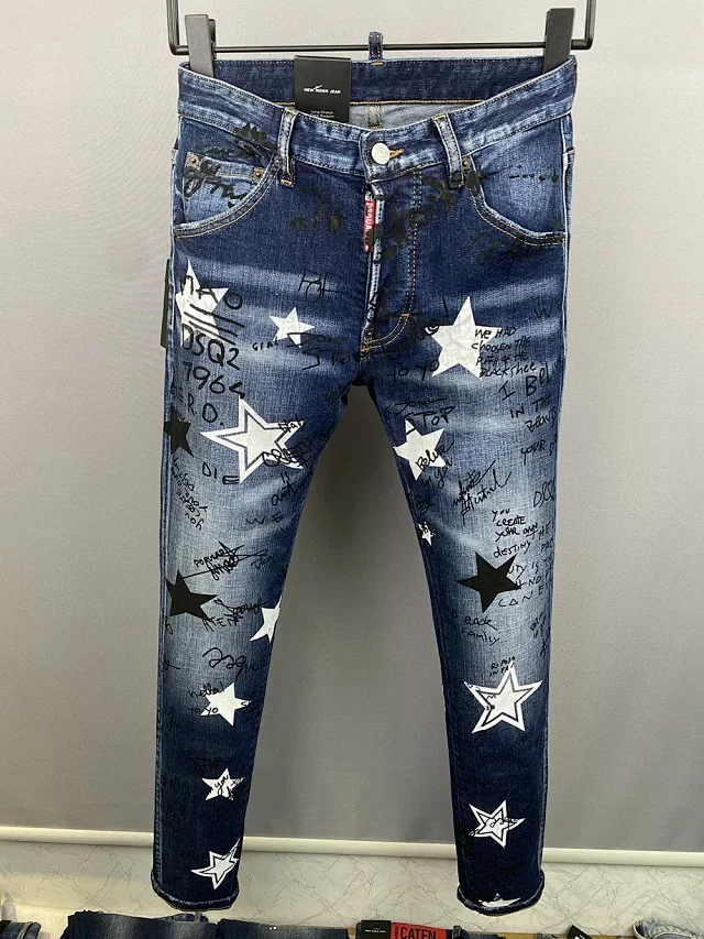 Dsquared2 Jeans Distressed paint-splatter slim-fit product detail image 14