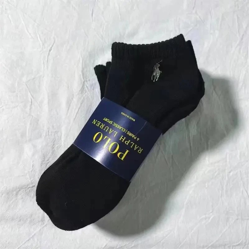 Nike Socks Ribbed crew — RALPH LAUREN Black Short Socks (6 Pairs)