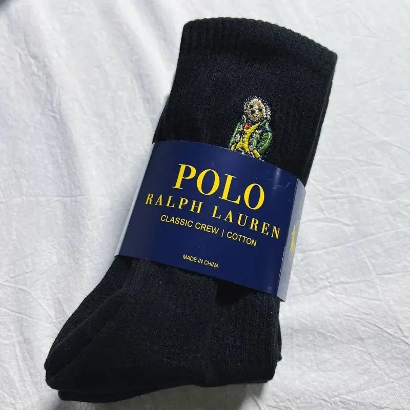 Nike Socks Ribbed crew — RALPH LAUREN Black Long Socks (3 Pairs)