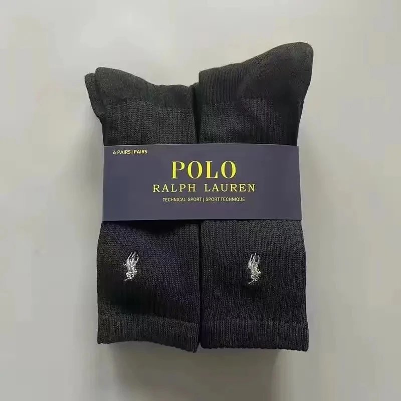 Nike Socks Ribbed crew — RALPH LAUREN Black Long Socks (6 Pairs)