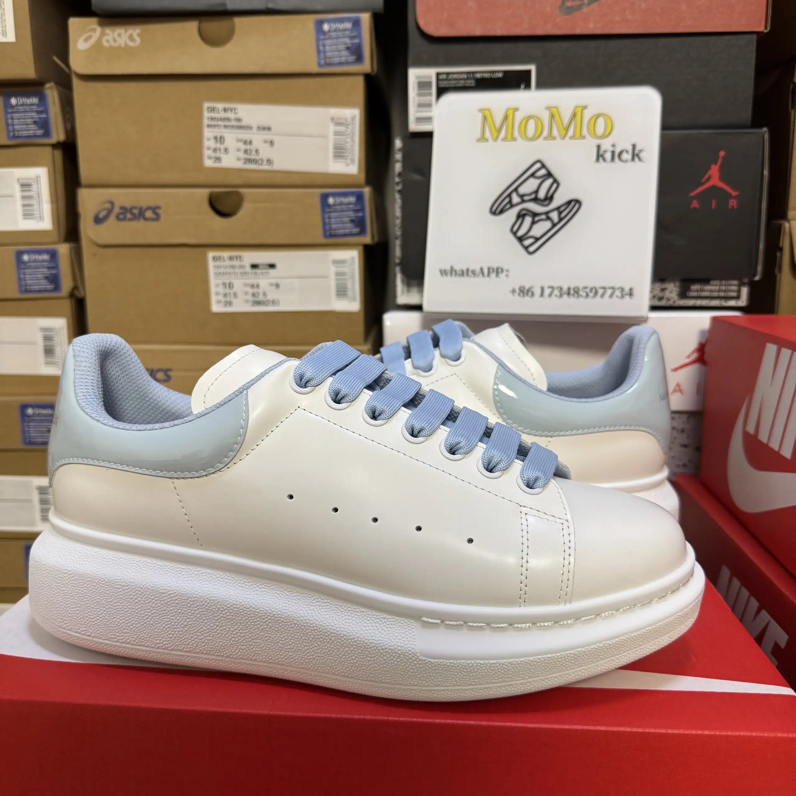 White - Blue Heel