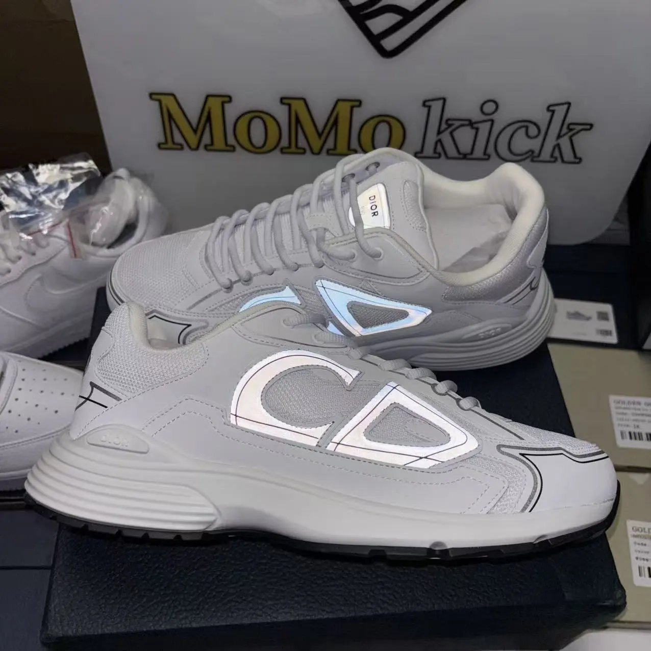 White Dior CD Logo Sneakers