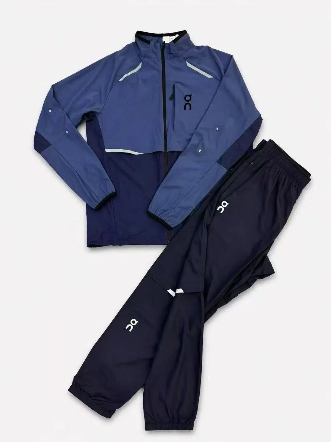 Headless denim navy blue top+black pants