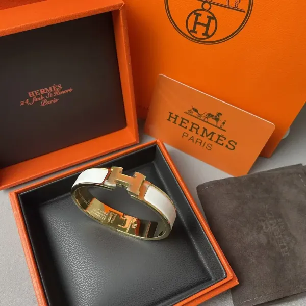 Hermès Clic H Bracelet Black Ceramic and Stainless Steel Bracelet - 2