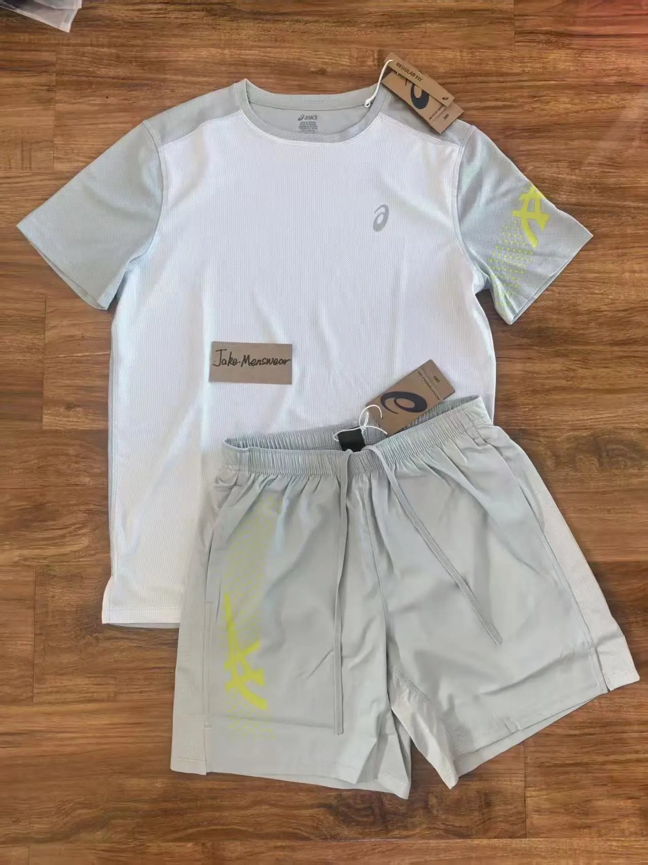Grey and white color blocked T-shirt