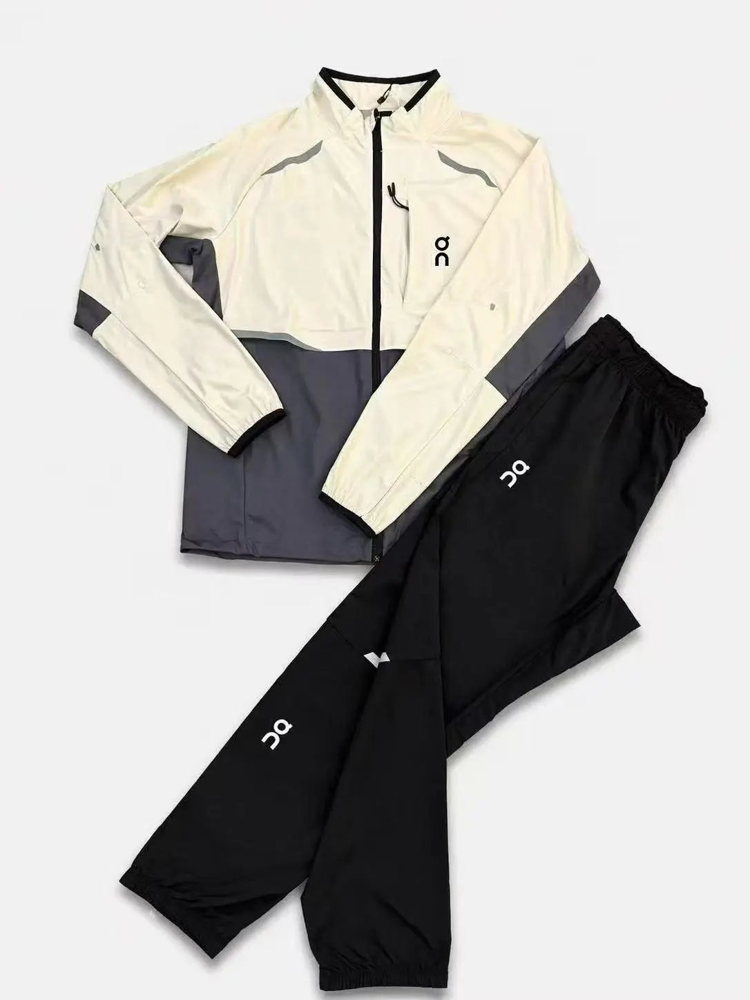 Headless khaki silver top+black pants
