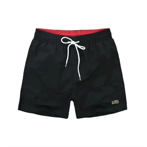 Lacoste Swim Shorts Black with Red Waistband - 1