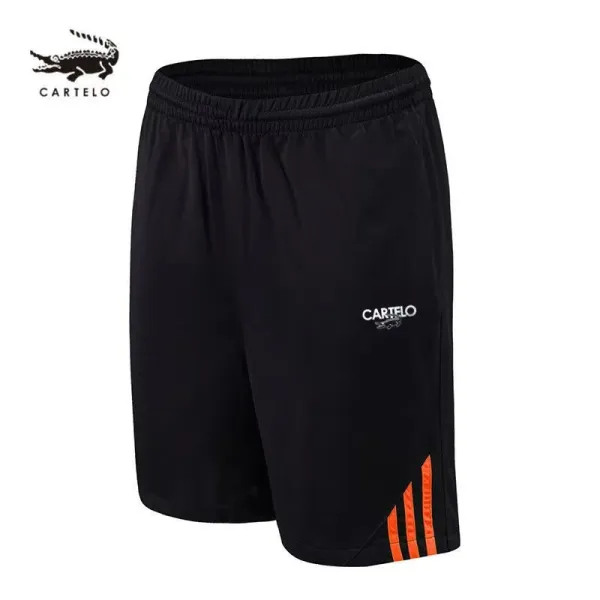 Cartelo Sport Shorts Black with Orange Stripes Shorts - 1