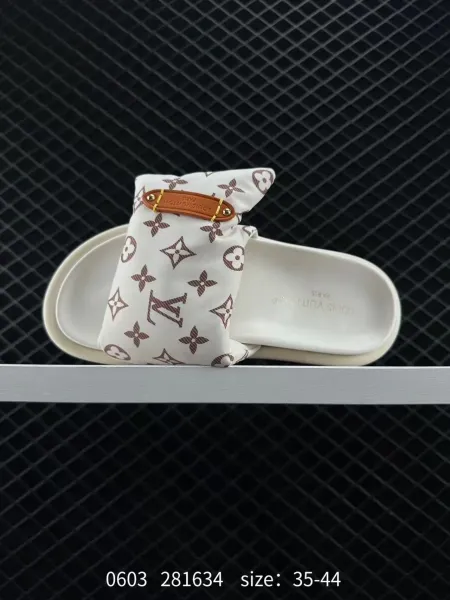 Louis Vuitton Monogram Pouch Slide Sandals White - 1