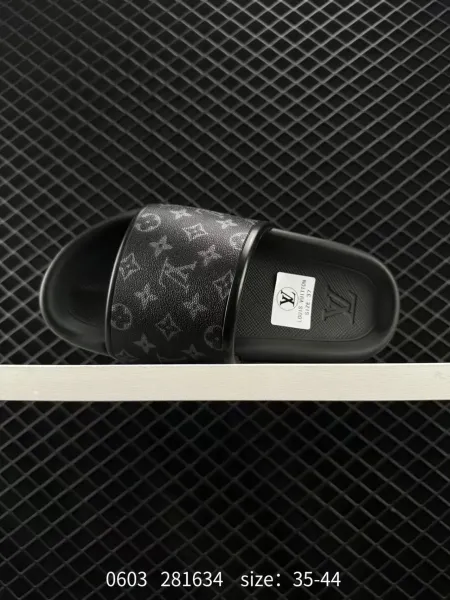 Louis Vuitton Monogram Slide Sandals Black - 1