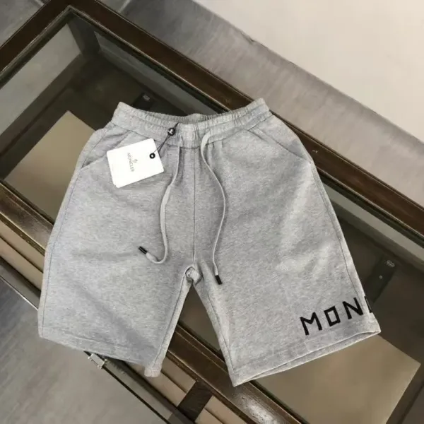 Moncler Logo-Print Gray Sweatshorts - 1