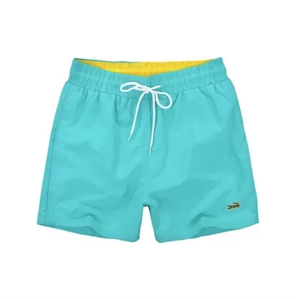 Lacoste Classic Swim Shorts Turquoise with Yellow Waistband - 1