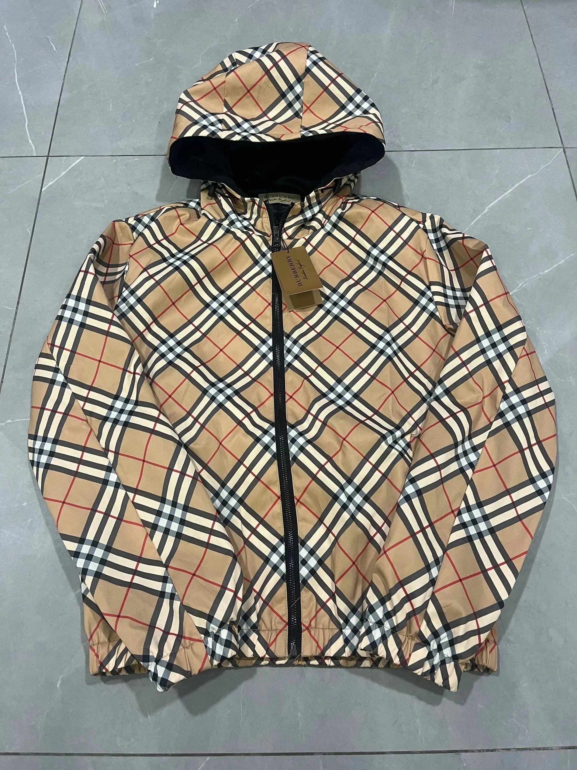 Burberry Vintage Check Hooded Jacket Archive Beige