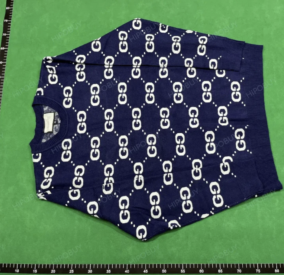 Gucci GG Monogram Crewneck Sweater Navy Blue