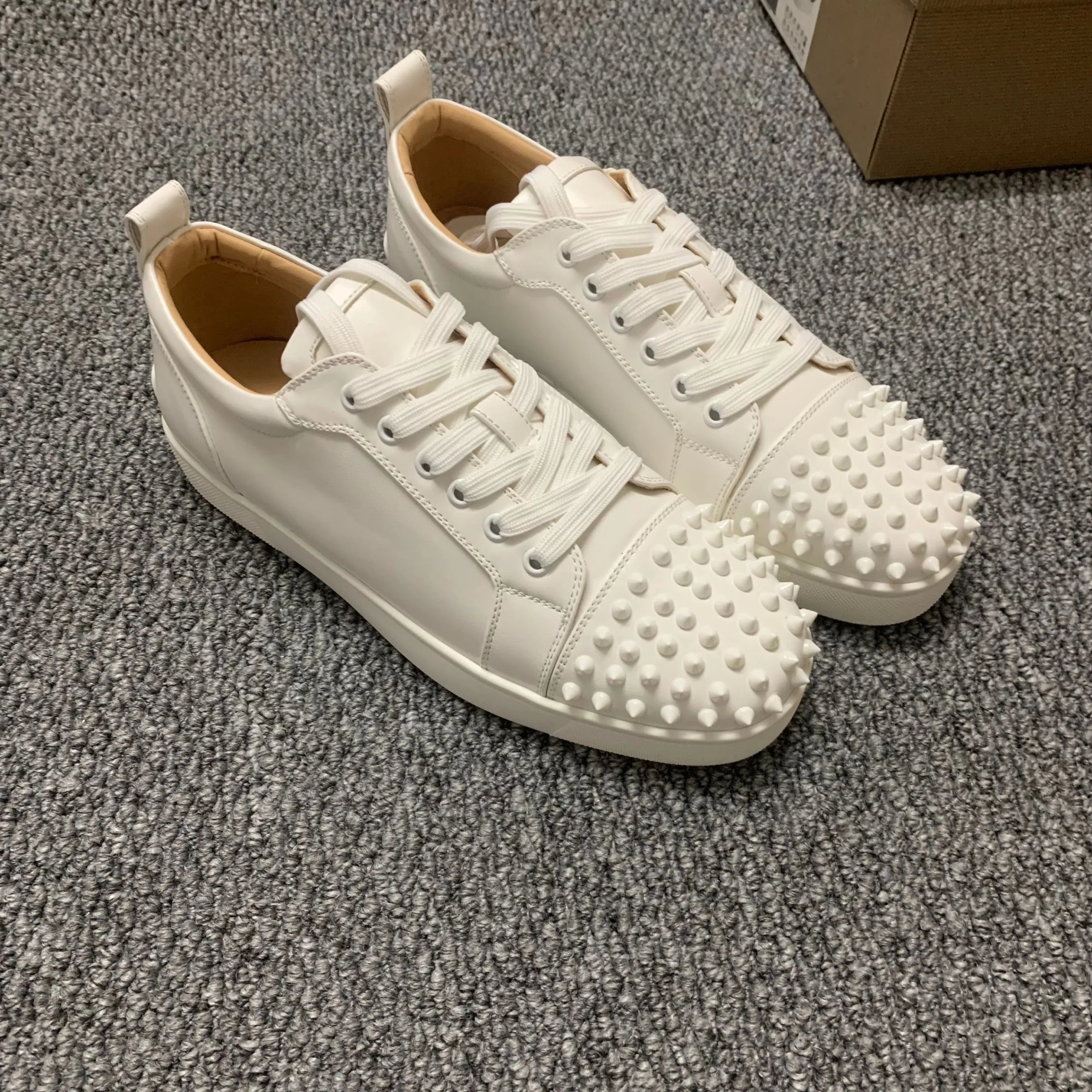 Christian Louboutin Shoes — White leather white nails colorway — USFans Spreadsheet photo