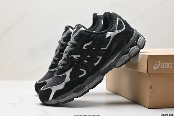 Asics Gel-Kayano 14 Silver Black White Running Shoes - 10