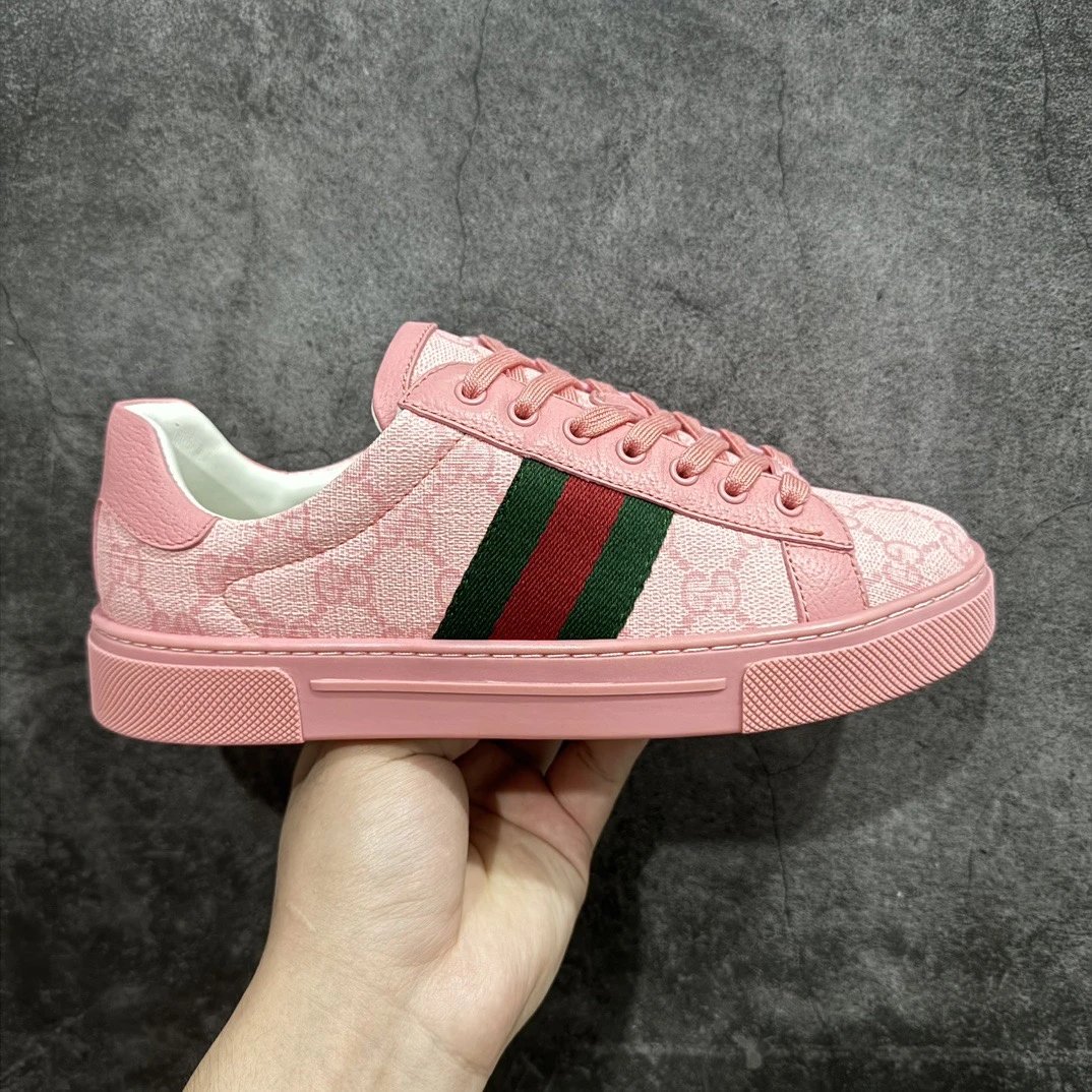 Gucci Ace Low-Top White Red Green Web Stripe Sneakers - 5