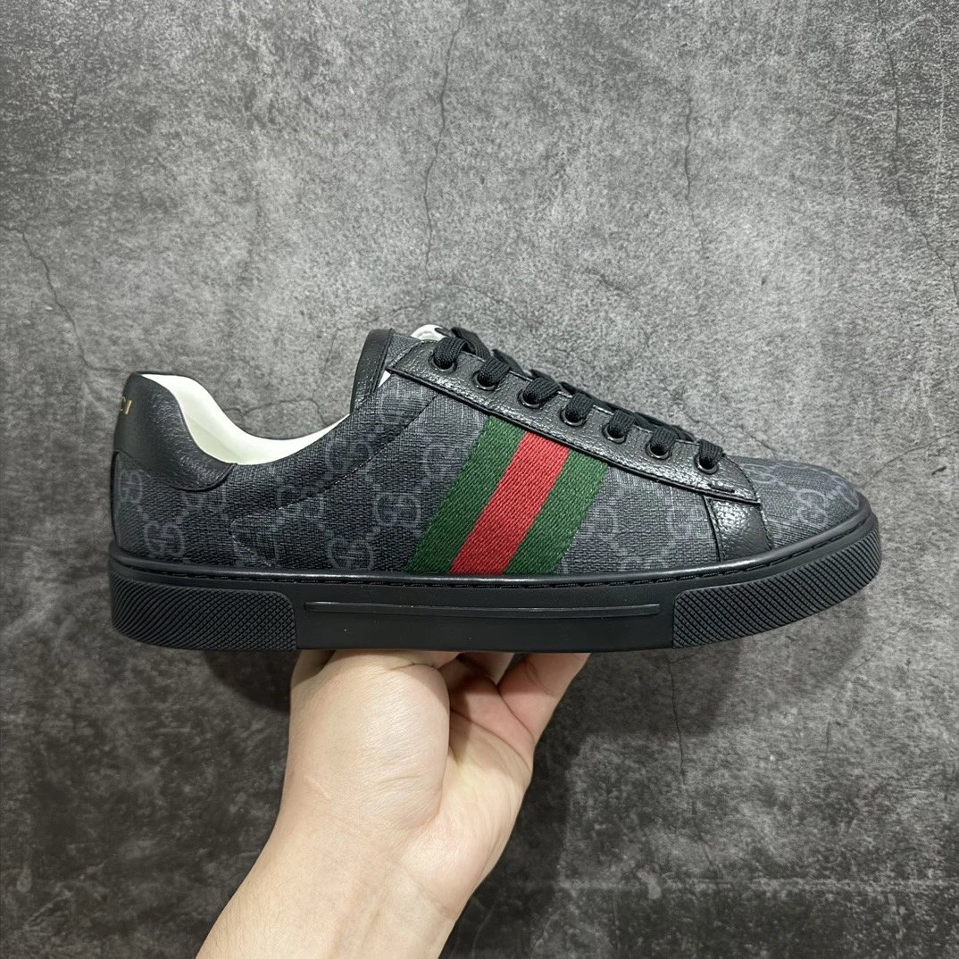 Gucci Ace Low-Top White Red Green Web Stripe Sneakers - 4