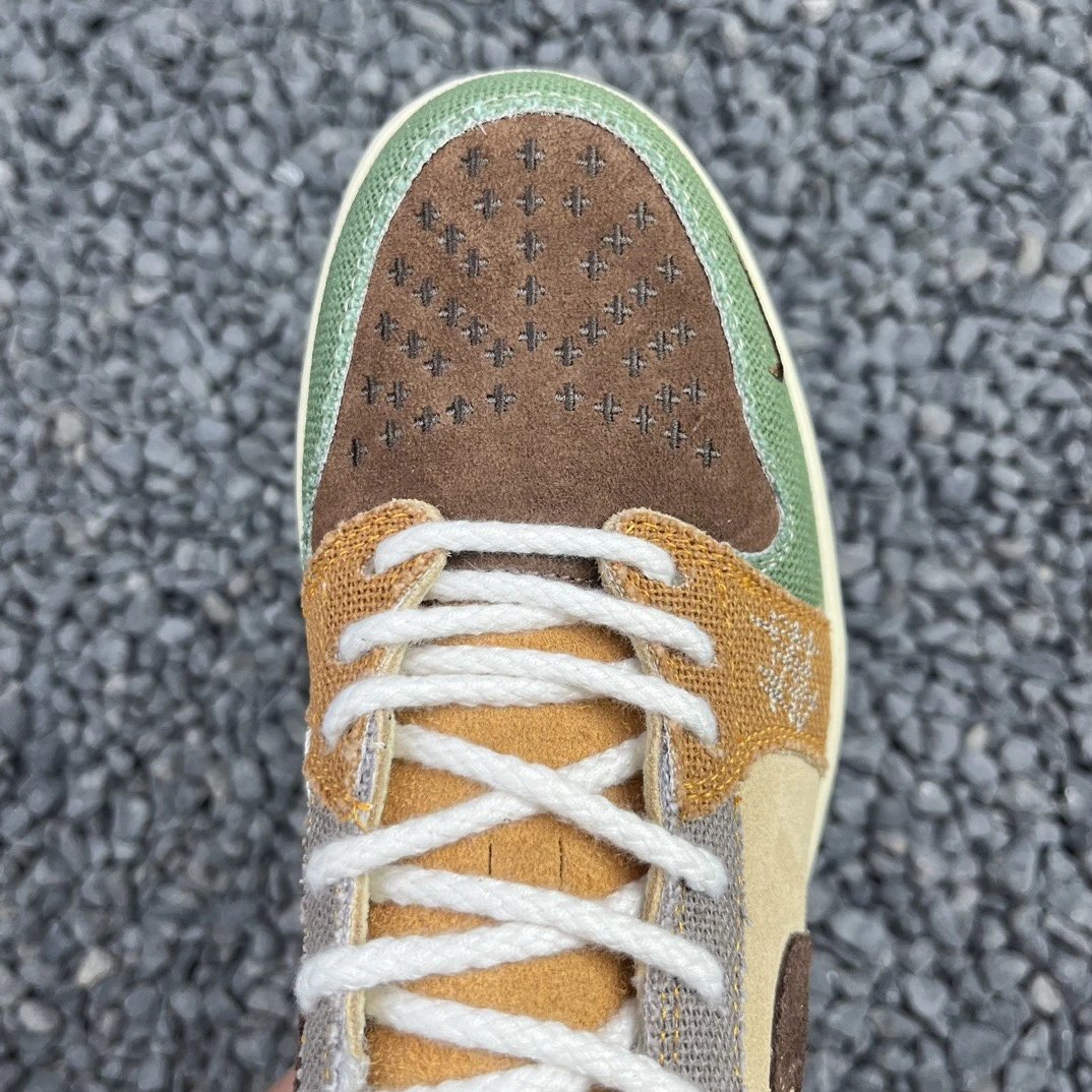 Nike Air Jordan 1 Low 'Moss' Patchwork Sneakers - 5