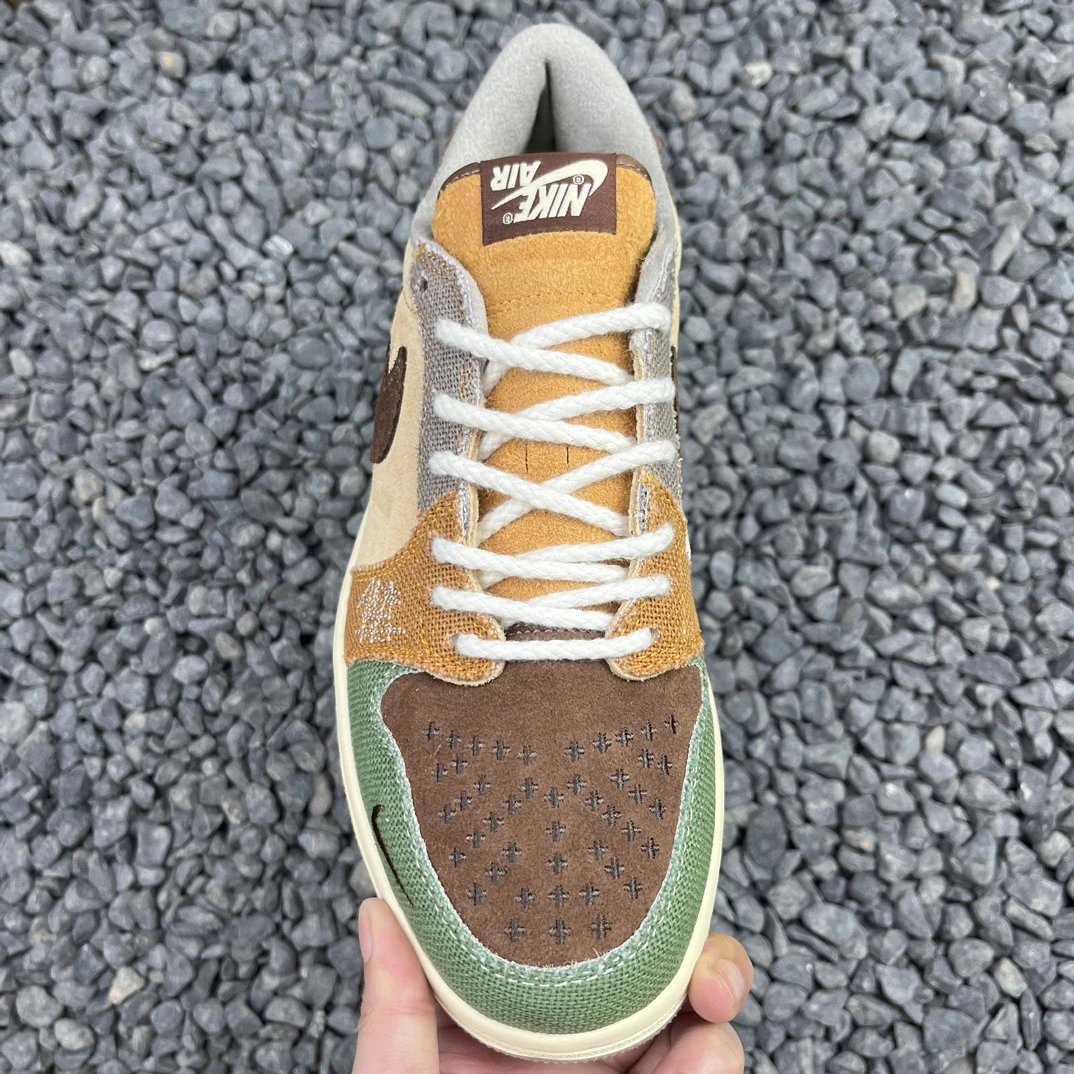 Nike Air Jordan 1 Low 'Moss' Patchwork Sneakers - 6