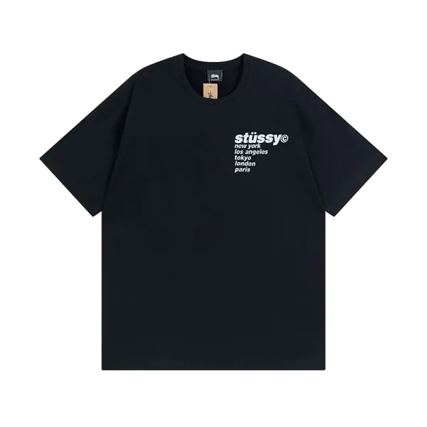 Stüssy Strawberry Graphic T-Shirt Black/White/Navy - 5