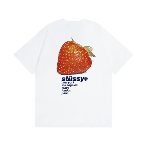 Stüssy Strawberry Graphic T-Shirt Black/White/Navy - 3
