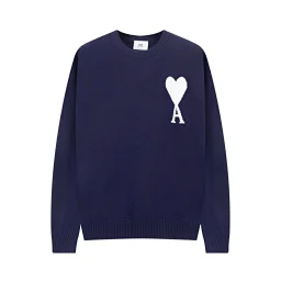 thumbnail for AMI Love 2023SS Classic Jacquard Big Heart Crew Neck Sweater 15colors
