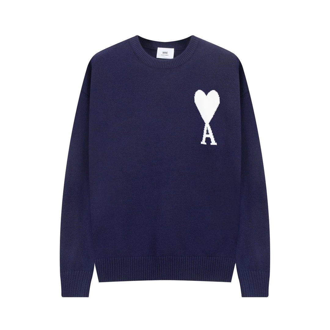 2024SS Classic Jacquard Large Heart Print Round Neck Sweater - 15 Colors