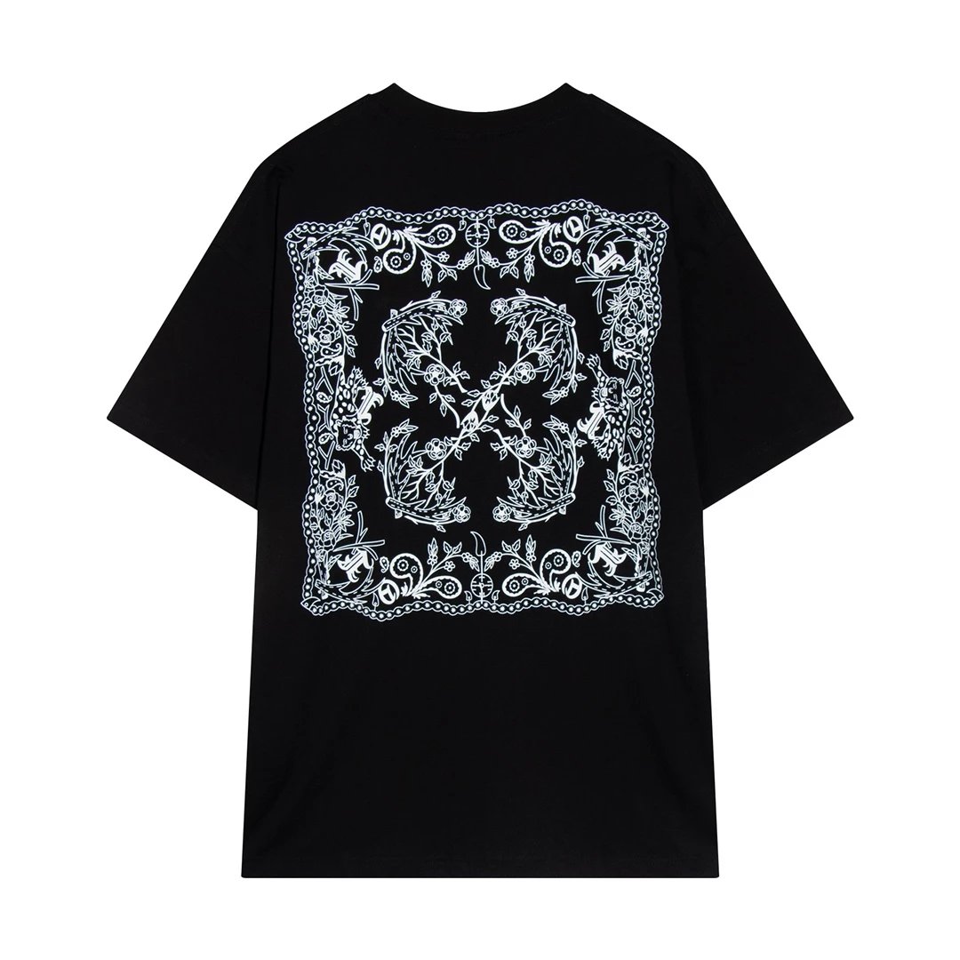 Off White Shark Bandana Black Cotton T-Shirt