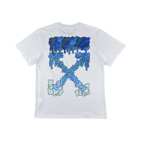 OFF-WHITE Water Drop Dissolve Ice Cream Drip Arrow Unisex Couple Celebrity Same Style Short Sleeve T-Shirt