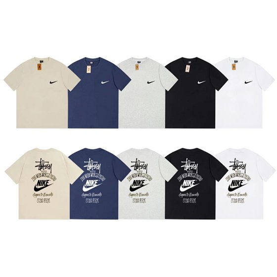 Stussy Nk co branded cylindrical short sleeved T-shirt