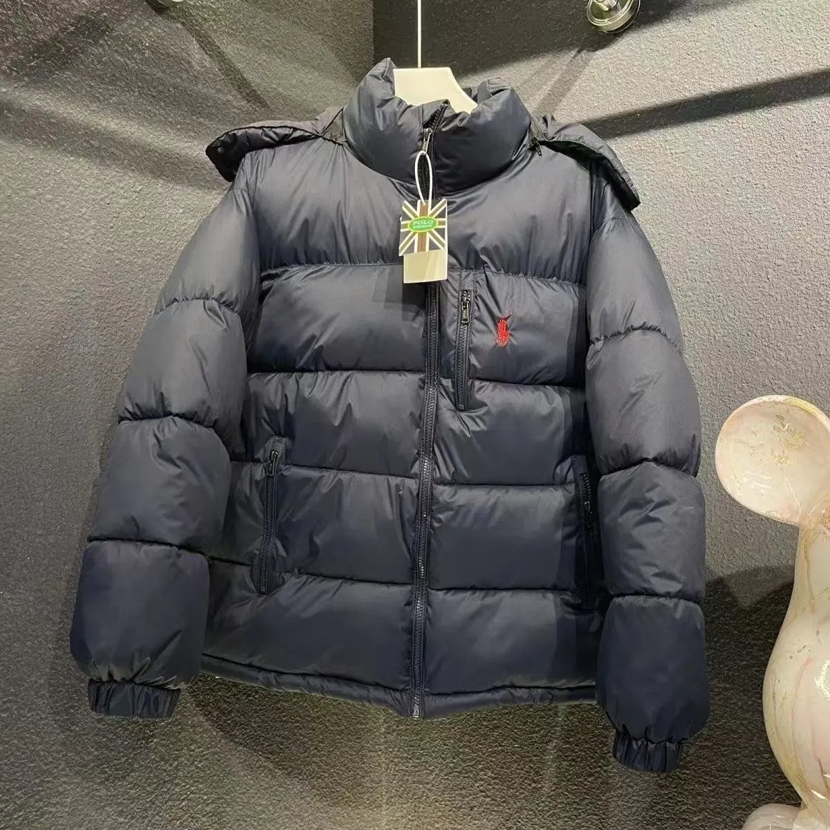 Navy Blue R L Down Jacket
