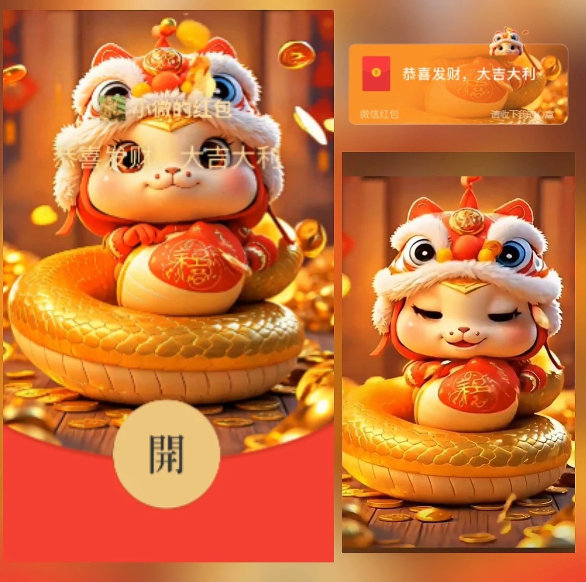 【红包封面】金蛇宝宝送祝福