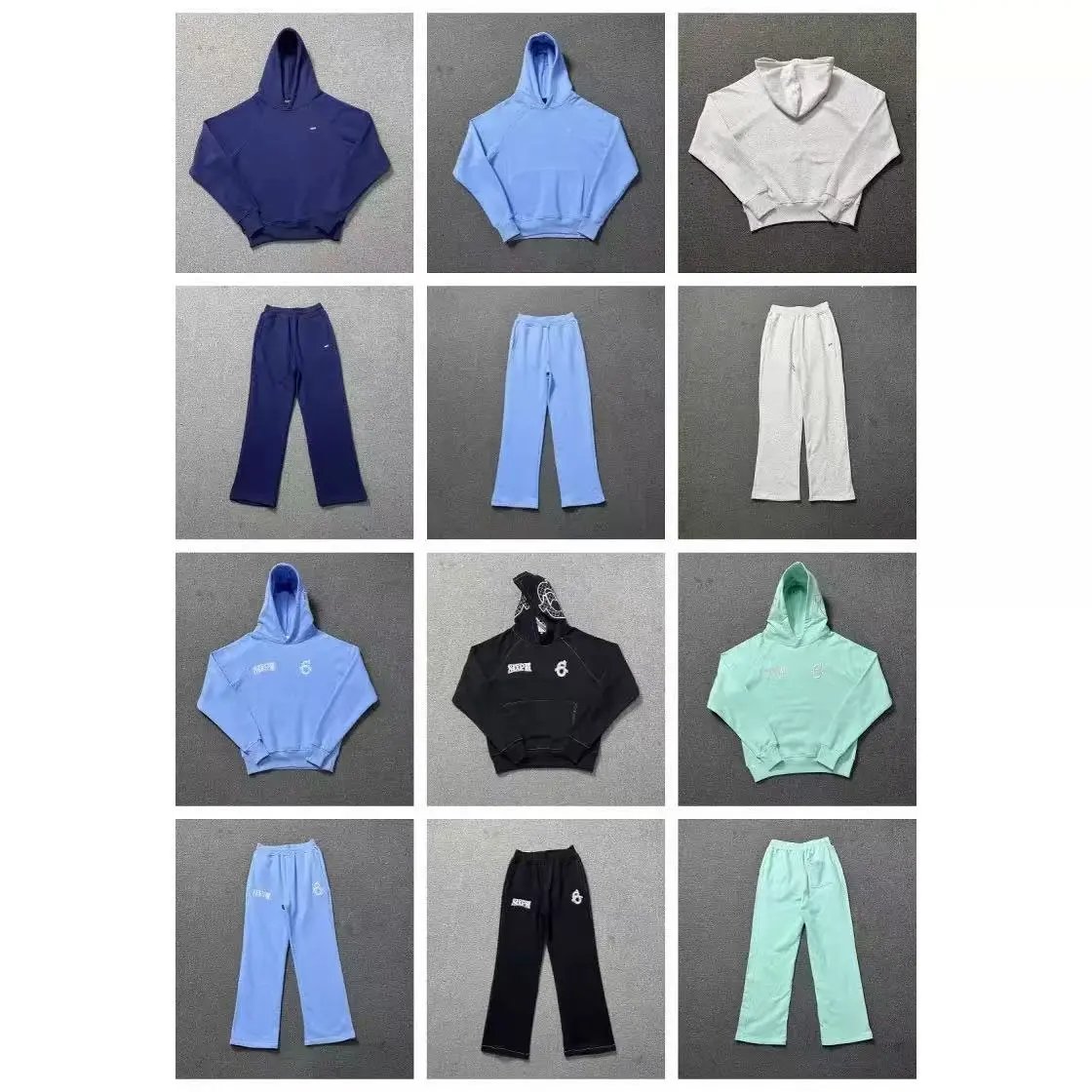 Embroidered letter hip-hop hoodie set